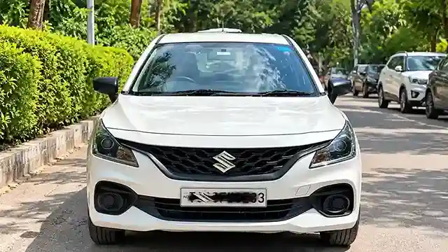 Baleno White  2026 petrol manual interior and exterior view - Self Drive Car Rental in New Delhi by Aadhya Self Drive