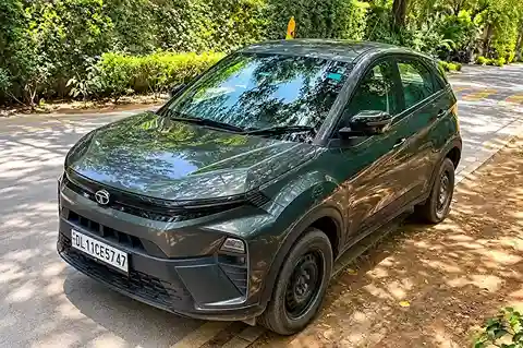 Nexon Grey  2025 petrol automatic interior and exterior view - Self Drive Car Rental in New Delhi by Aadhya Self Drive